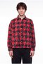 Men's Plaid Long Sleeve Oversize Shirt Red