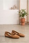 Women's Leather Laser Cut Knitted Patterned Summer Casual Ballerinas - 2