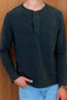 Men's sierre henley collar thessaloniki t-shirt anthracite - 3