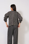 Crew Neck Buttoned Melange Knitwear Cardigan Black Melange - 4