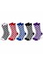 Night Unisex Socks Checkered Patterned Colorful Set of 5 Checkered Long Socks Daily Sports Fun Comfortable Socks