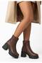 Leravya Women's Thick Heel Zippered Ankle Boots - 2