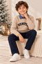 Boy's Hunter Knitwear Sweater Denim Shirt Pants 3-Piece Set Holiday Set - 3