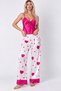 Patterned Soft Satin Pants Athlete Pajama Set