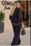 Keyymod Women's Suede Patchwork, Stone, Colorful Cotton Jacket and Pants Bottom Top Two Piece Set - 8