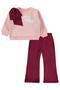 2-5 Years Old Tracksuit Set with Bow - Powder - 5