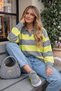 Striped Oversize Polo Collar Knit Sweater Tbsfhm4449 - 2