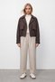 Women's brown cape detailed lined short trench coat alc-x15634 - 5