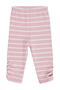 Heart Embroidered Striped 6-18 Months Leggings - Pink - 2