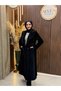 Zeli̇a Premium Lined Fox Coat |   Black - 6