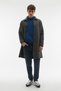 Men's Gray Plaid Wool Blend Long Coat - 3