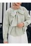 Tie Collar Stone Buttoned Shirt - 4677 - Light Green - 2