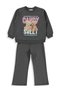 Teddy Bear Printed Tracksuit Set for 6-9 Years Old - Gray