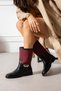 Frost Women's Burgundy Skin and Leather Powder Garnished Metal Buckle Detailed Warm Lining Non-Slip Sole 3 cm Heel - 2