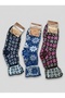 Turkmen Socks Woolen Booties 3-Pack Foldable Keep Warm Winter Home Socks Unisex Mixed Pattern