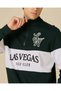 Men Olive Printed Quarter Zip Sweatshirt - 4