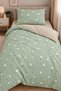 Single Person Elastic Sheet Duvet Cover Set Cotton Daisy