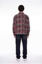 Men's Plaid Long Sleeve Oversize Shirt Claret Red - 5