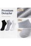Men's Short Socks 6-Pack |   80% Cotton Seamless Toe, Breathable, Black Gray White