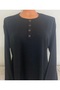 Er Clothing Winter Heavy Cotton Blouse Long-Sleeve Crew Neck Black - 2