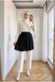 Women's Black and White Double Glitter Pleated Underwear Skirt Set - 3