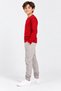 Kids Boy's Red 100% Cotton Crew Neck Long Sleeve Basic T-Shirt - 2