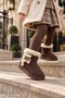 Toffe Winter Girls' Boots with Fur Inside and Bow Detail - 4