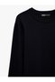 Viscose Blended Long Sleeve Crew Neck Knit Sweater - 8