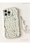 iPhone 13 Pro Max Telephone Charmli Blue Flower Pattern Ecru Case - 3