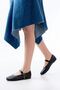 Inf-324 Black Helmet Buckle Daily Women's Ballerinas - 2