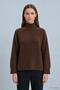 High Neck Off-Shoulder Oversize Sweater 2589 Brown - 3
