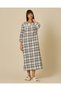 Women Grey Checked Nightgown - 4