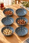 6-Piece Metal Snack Bowl Set 10 cm Navy Blue Mosaic Patterned Nut Breakfast and Sauce Bowl - 4