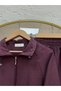 Arlina Collar Detailed Elastic Cuffed Trousers Suit-Nl1047 Plum - 3