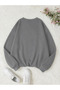 Women's Minimal Heart Printed Crew Neck Winter Sweatshirt Oversize Relaxed Fit Casual Sweatshirt - 2