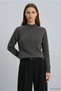 High Collar Knitted Crop Sweater 2585 Anthracite - 2