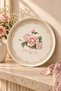 Metal Fruit Plate 26 cm Cream Rose Patterned Nuts and Dessert Presentation Plate - 3