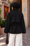 High Collar Epaulet Detailed Cashmere Coat Tsd260355 Black - 6