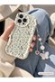 iPhone 15 Pro Phone Charmli Blue Flower Pattern Ecru Case - 4