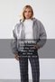 Women's Gray Hooded Long Sleeve Zippered Cashmere Coat Alc-X15903 - 2