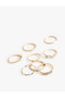 Stoned Steel Mixed 8-Piece Ring Set - 3