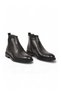 Men's Fur Lined Cold Resistant Rubber Sole Black Genuine Leather Zippered Classic Boots 161 - 4
