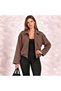 Women's Bomber Epaulet Suede Jacket Mta029 - 2