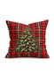 Digital Printed Plaid Christmas Pattern Throw Pillow Cover. Christmas Decoration Double-Sided Cloth Cover 43X43Cm Set of 2 - 2