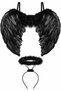 Halloween Black Angel Wing 60X45 cm and Hareli Angel Crown 2-Piece Halloween Costume Set - 7