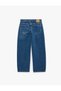 Comfortable Fit Five-Pocket Cotton Barrel Jean Trousers - 2