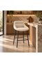 Bar Stool with Fabric and Black Iron Legs