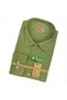 Men's Classic Wide Cut Long Sleeve Pocket Plain Cotton Shirt - 2