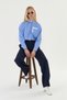 Navy Blue Palazzo Belted Fabric Trousers - 3