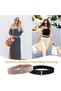 2Pcs Slim Belt,Invisible Stretch Belt,Simple Solid Colour Belt,Elasticated Belt,Adjustable Strap Bel - 4
